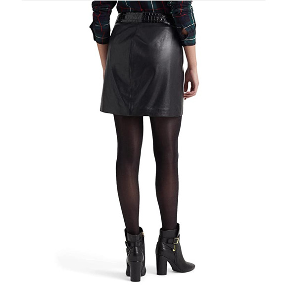 LAUREN Ralph Lauren Leather Pencil Miniskirt - Picture 3 of 5